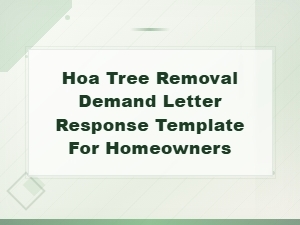 Hoa Tree Removal Demand Letter Response Guide